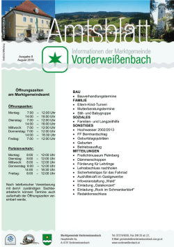Aktuelles Amtsblatt - Marktgemeinde Vorderweissenbach