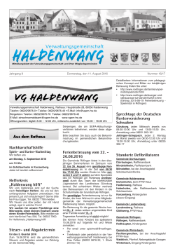 Mitteilungsblatt vom 11.August 2016