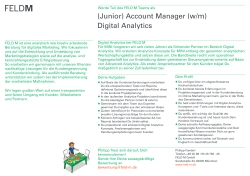 (Junior) Account Manager (w/m) Digital Analytics