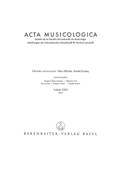 Edenda curaverunt - Acta Musicologica