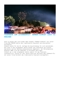 Feuerwerk zum Laternenfest: Bomben-Schmidt l&auml;sst