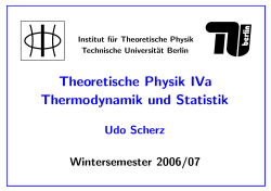 Thermodynamik und Statistik - Institut für Theoretische Physik