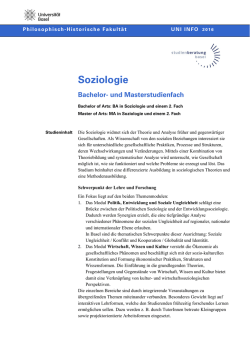 Soziologie - Studienberatung Basel
