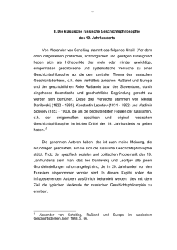 II. Die klassische russische Geschichtsphilosophie des 19