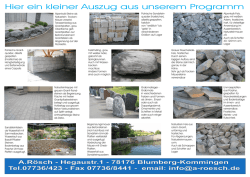 Hier ein kleiner Auszug aus unserem Programm - a