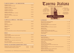 Mitnahmekarte - Taverna Italiana