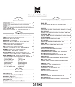 July/Juli Menu
