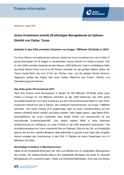 Presse-Information - Union Investment Real Estate GmbH
