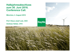 BayWa Präsentation Conference Call Q2/2016