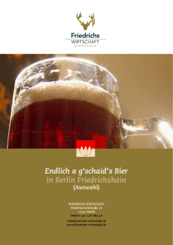 Endlich a g`schaid`s Bier in Berlin Friedrichshain
