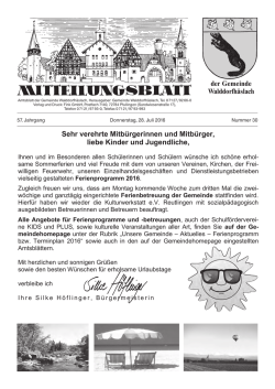 Donnerstag, 28.07.2016 - Gemeinde Walddorfh&auml;slach