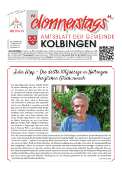 Julie Hipp - Die dritte 100j&auml;hrige in Kolbingen Herzlichen