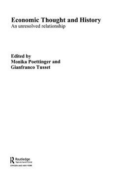 Economic Thought and History An unresolved relationship