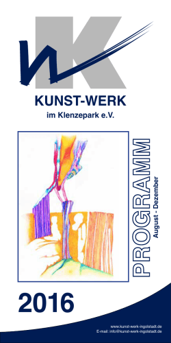 Programm Aug - Kunst-Werk im Klenzepark eV