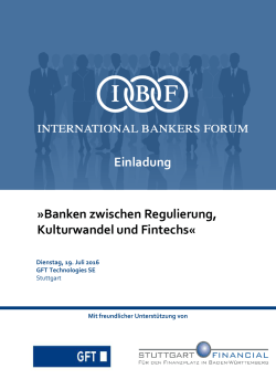 Einladung »Banken zwischen Regulierung, Kulturwandel und