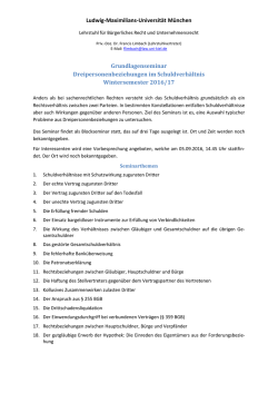 Dreipersonenbeziehungen im Schuldverh&auml;ltnis