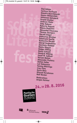 Poetische Quellen - Das Programmheft