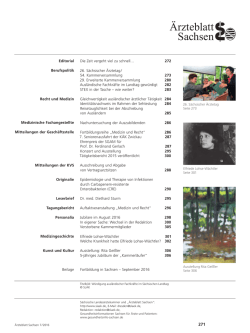 Ärzteblatt Sachsen 7/2016 - Sächsische Landesärztekammer