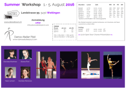 Workshop vom 1. bis 5. August