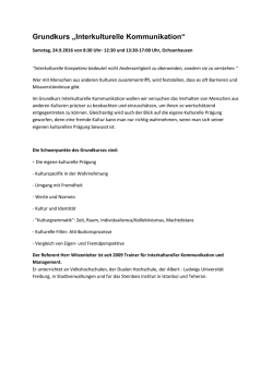 Grundkurs &bdquo;Interkulturelle Kommunikation&ldquo;
