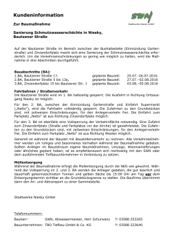 Baustelleninformation - Stadtwerke Niesky GmbH
