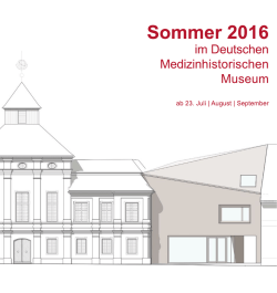 Programmheft Sommer 2016 - Deutsches Medizinhistorisches