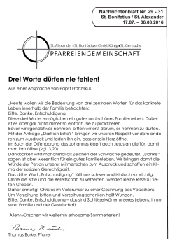 Ausgabe 2016_31 - Pfarreiengemeinschaft Lingen-Süd