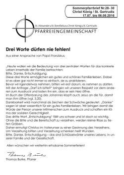 Drei Worte d&uuml;rfen nie fehlen! - Pfarreiengemeinschaft Lingen-S&uuml;d