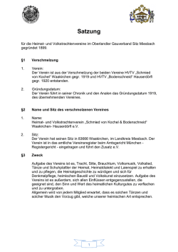 Satzung - "Bodenschneid" Hauserdörfl