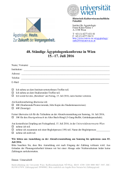 48. Ständige Ägyptologenkonferenz in Wien 15