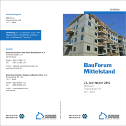 Einladung BauForum Mittelstand