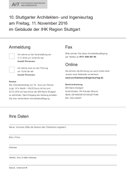 Fax-Formular - Architekten- und Ingenieurtag Stuttgart