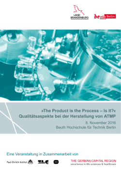 Qualitätsaspekte bei der Herstellung von ATMP - Paul-Ehrlich