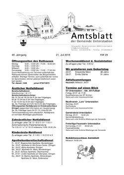 Amtsblatt kw29 - Gemeinde Unterstadion