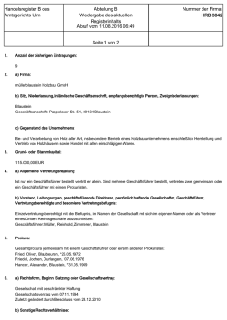 Handelsregisterauszug