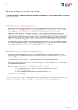 Sonderaktion Depotübertrag