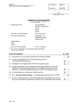 Angaben zur Forschungsstelle