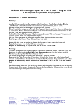Hofener Märchentage 2016