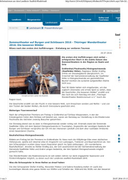 Informationen aus dem Landkreis Saalfeld-Rudolstadt