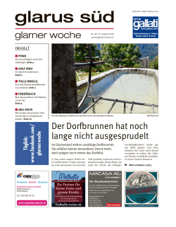 Glarner Woche, Glarus S&uuml;d, 10.8.2016