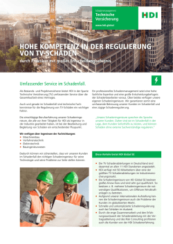 Highlightblatt Technische Versicherung