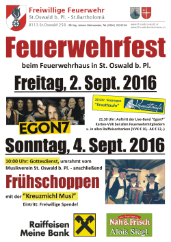FF Fest 2016 Plakat - FF St. Oswald b. Pl.