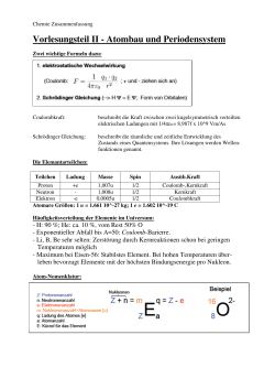 Chemie Zusammenfassung 2 - FSMB
