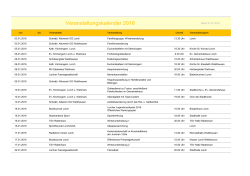 Jahres&uuml;berblick Veranstaltungen 2016
