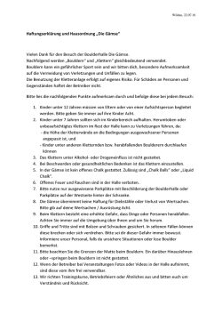 , , ` sielen Dank f r den Besuch der Boulderhalle Die G mse