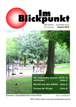 Im Blickpunkt August 2016-online - SPD Eimsb&uuml;ttel-Nord
