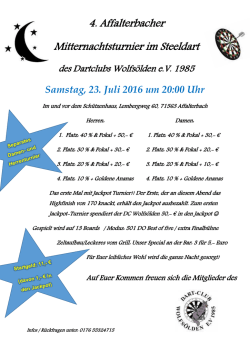 4. Affalterbacher Mitternachtsturnier im Steeldart