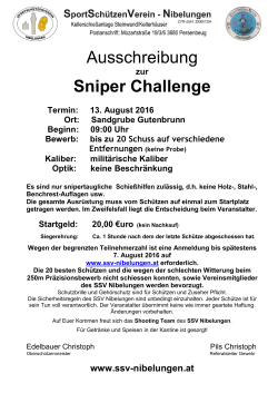 Ausschreibung Sniper Challenge