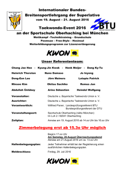 Ausschreibung  - Bayerische Taekwondo Union eV