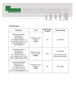 Hotelkontingente Hotelname Preis Reservierungs